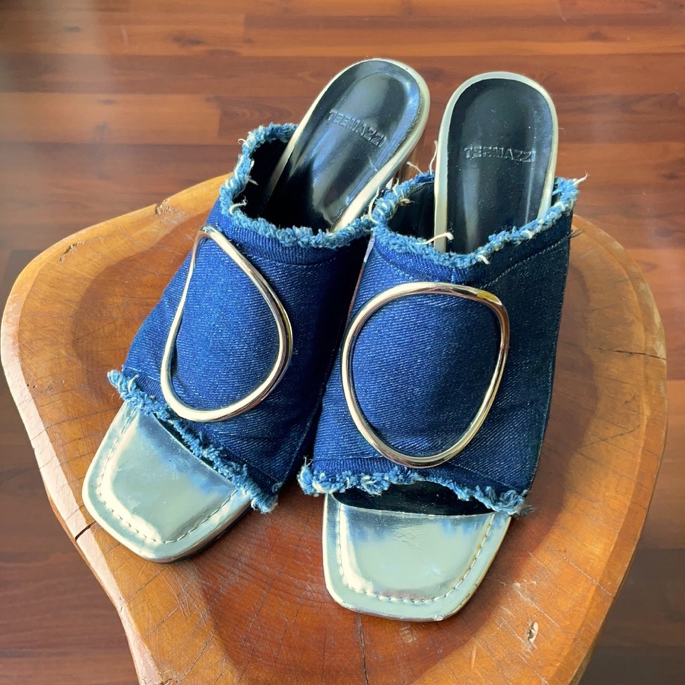 Jeans high heels súper confortable silver detail